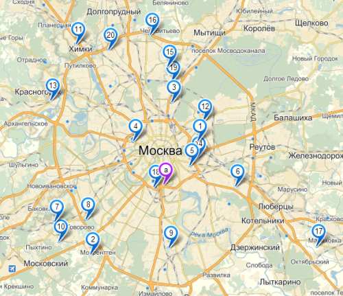 карта кладбищ Москвы