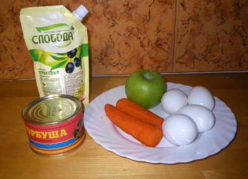 ингредиенты для салата мимоза