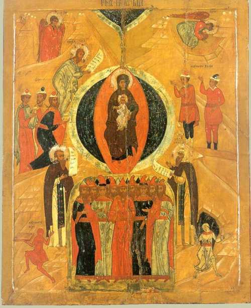 Икона Собор Пресвятой Богородицы (Русский север, конец XVII века)